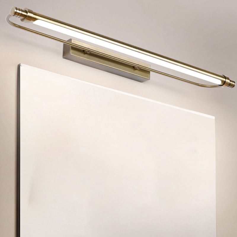 Minimalism Vanity Lighting Metal Wall Light Fixture in Gold for Bathroom