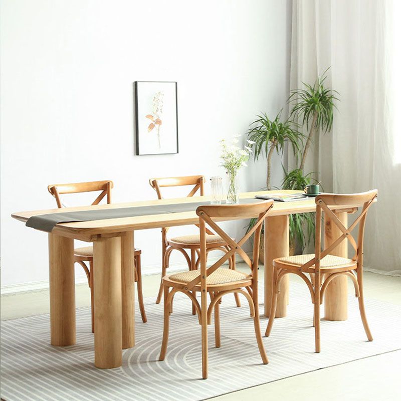 Solid Wood 1/2/5 Pieces Dining Set Modern Rectangle Dinette Table Set for Home Use