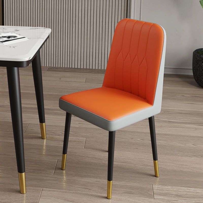 PU Leather Dining Chairs Parsons Armless Side Chair for Restaurant