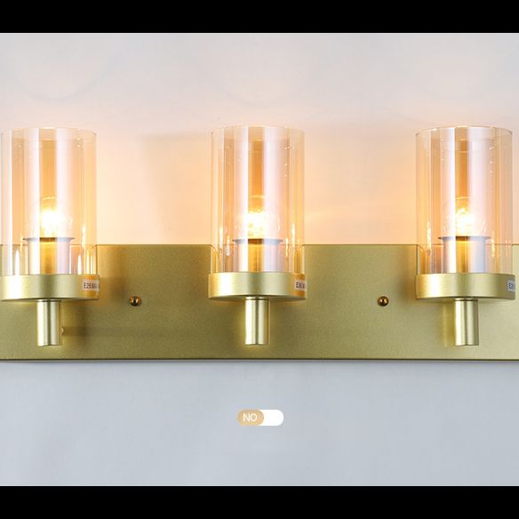 Vintage Style Vanity Mirror Lights 3 Lights Wall Mounted Mirror Front Lamp in Glass Shade