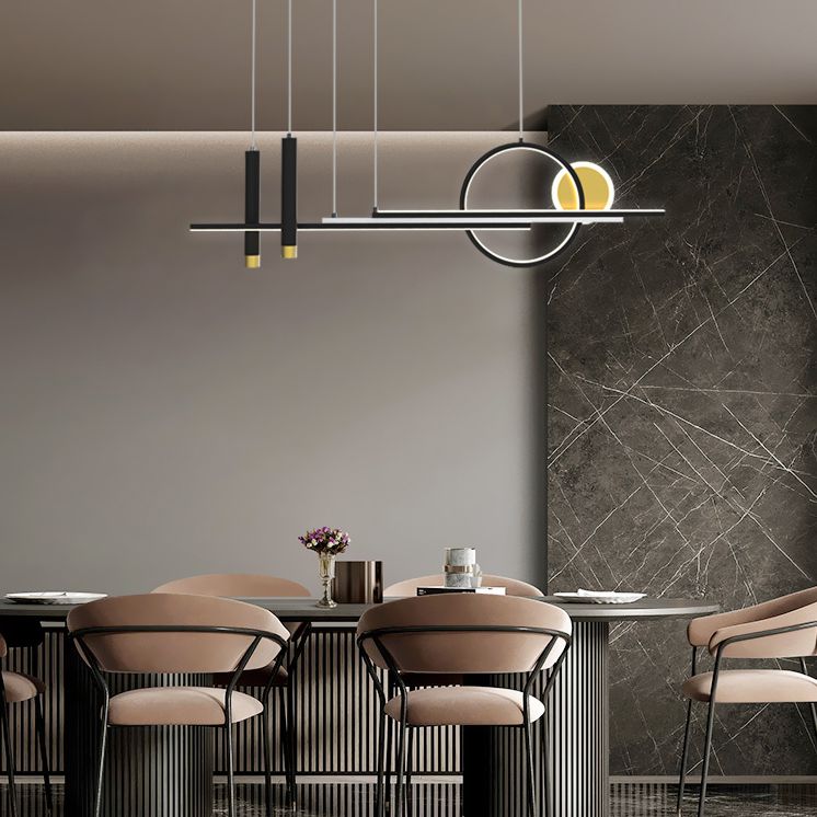 Contemporary Linear Island Lighting Ideas LED Aluminum Hanging Light Kit for Dining Room