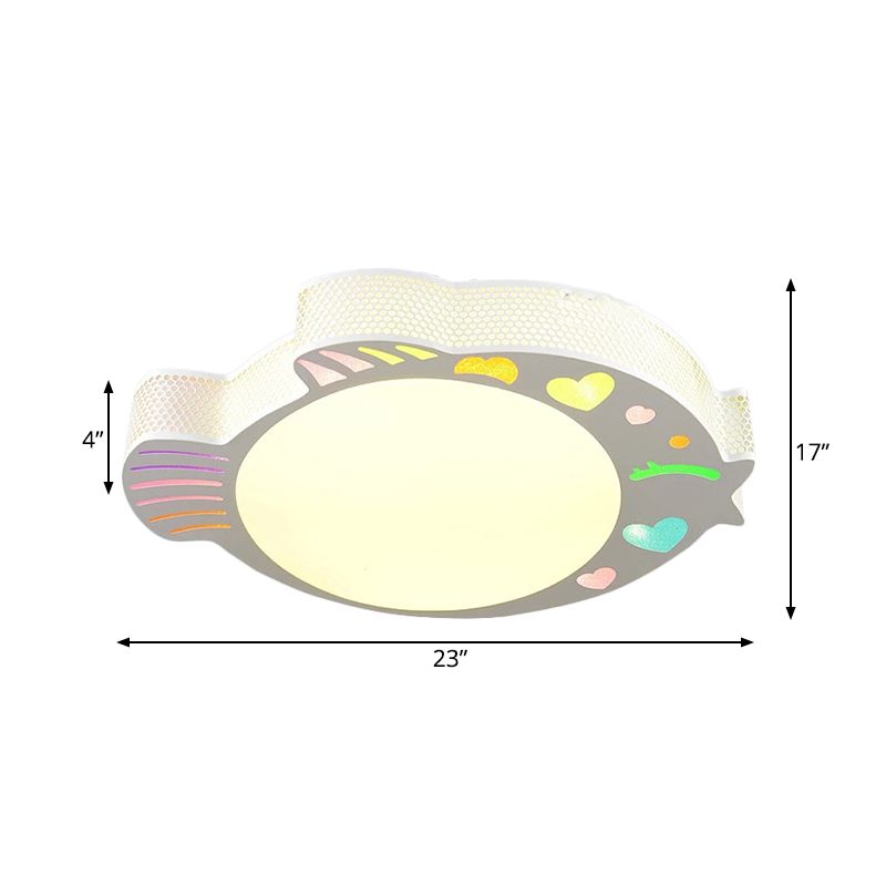 Turbot Shaped Ceiling Mounted Fixture Contemporary Acrylic White LED Flushmount for Bedroom in Warm/White Light