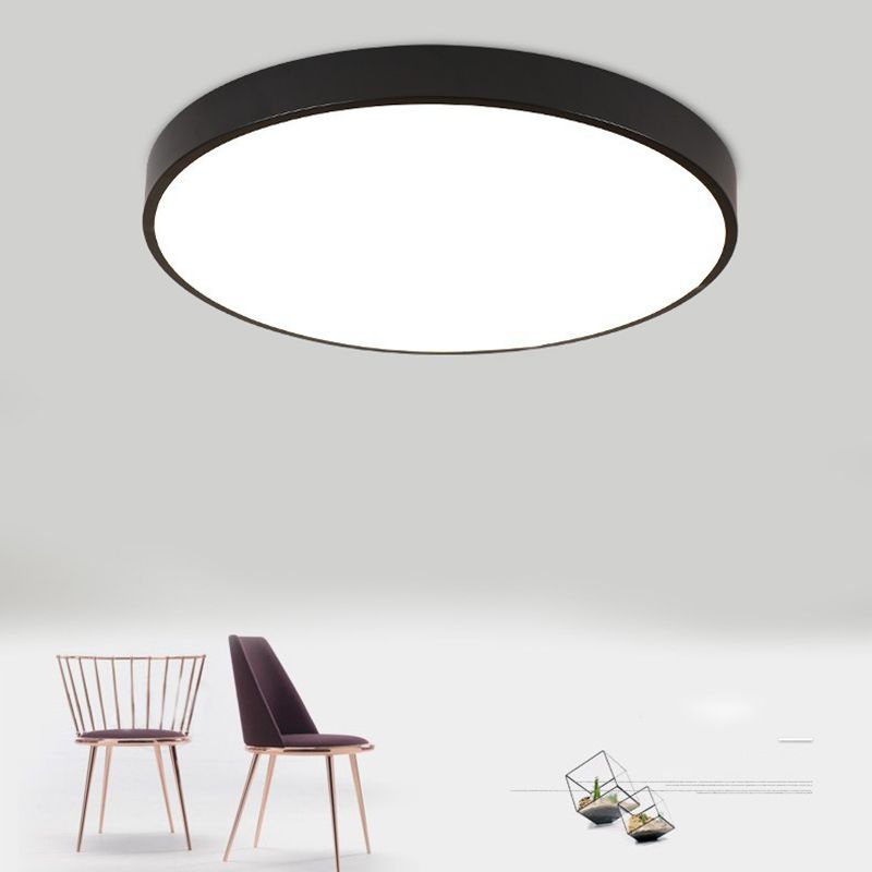 Lámpara de techo LED de forma redonda, acrílico moderno, 1 luz, montaje empotrado para sala de estar