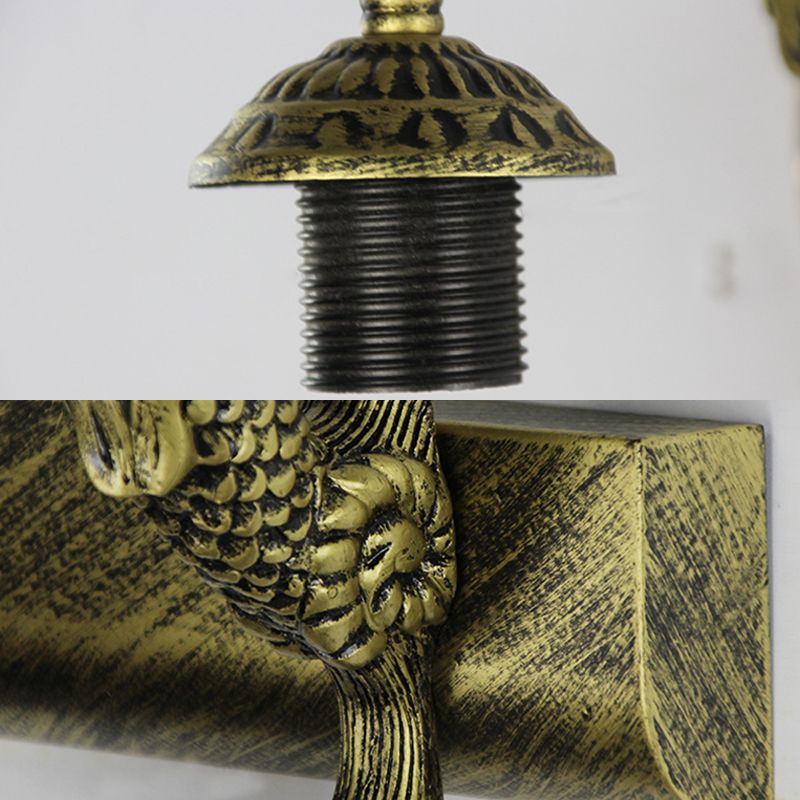 Mosaic Shell Sconce Light Fixture Mediterranean 2 Lights Beige/White-Yellow/Yellow-Blue Wall Mounted Light for Bathroom