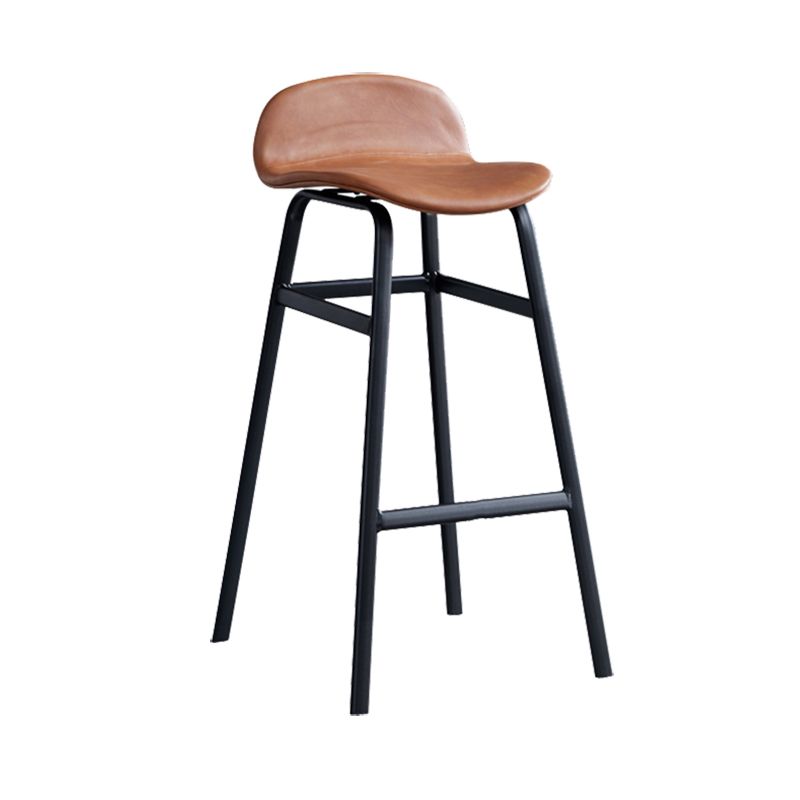 Modern Backrest Armless Counter Stool Iron Bar Stool with Seat and Pedal for Cafe
