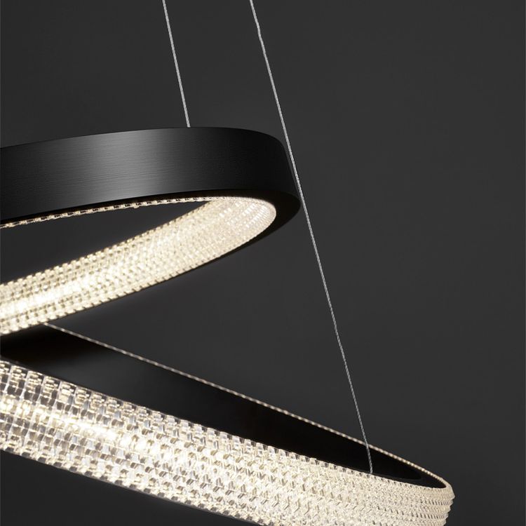 Clear Acrylic Shade Minimalist Suspension Light for Living Room Dinning Room