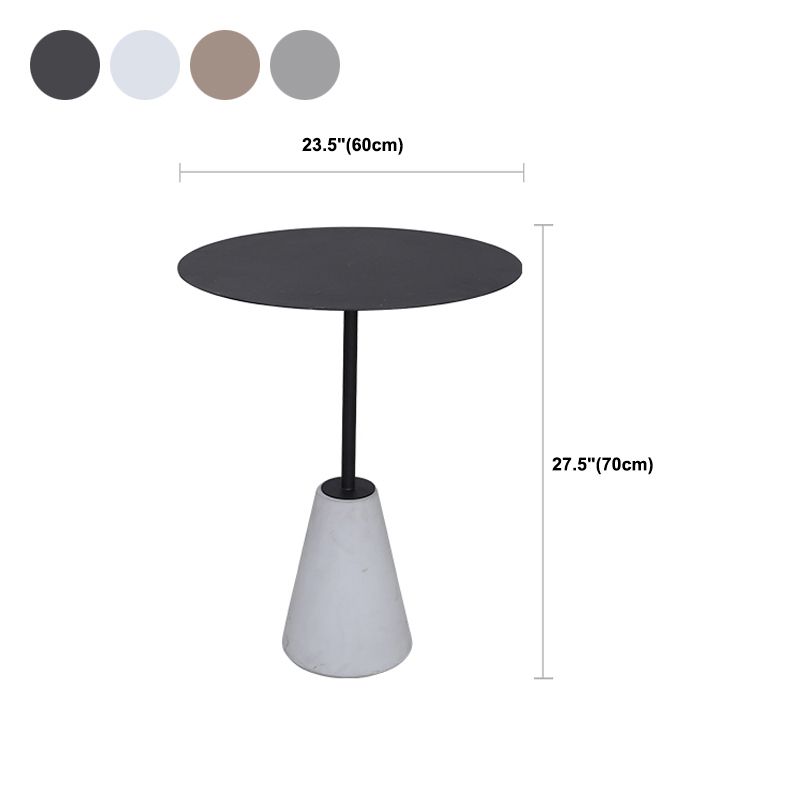 Pedestal 1 Single Coffee Table Mid-Century Modern Cocktail Table with Metal Top