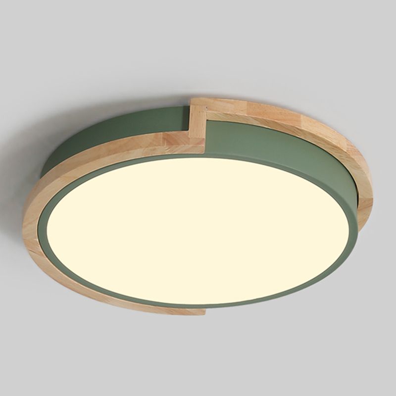 Round Shape LED Ceiling Lamp Macaroon Modern Iron 1 Light Flush Mount for Dining Room