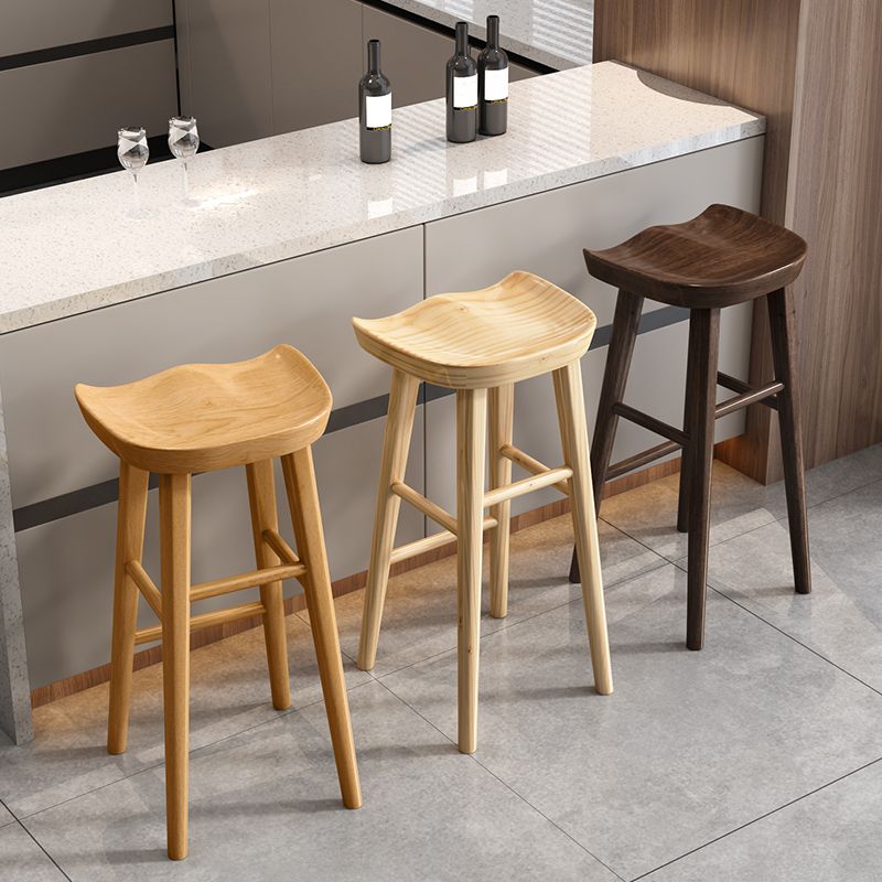 Industrial Solid Wood Bar Stool Backless Counter Stool for Restaurant and Bristol