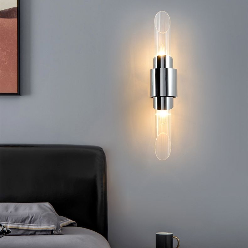 Minimalismo de vidrio biselado Minimalismo Luz de Luz Moderna Moderna de acero inoxidable Lámpara de montaje en pared LED de acero inoxidable
