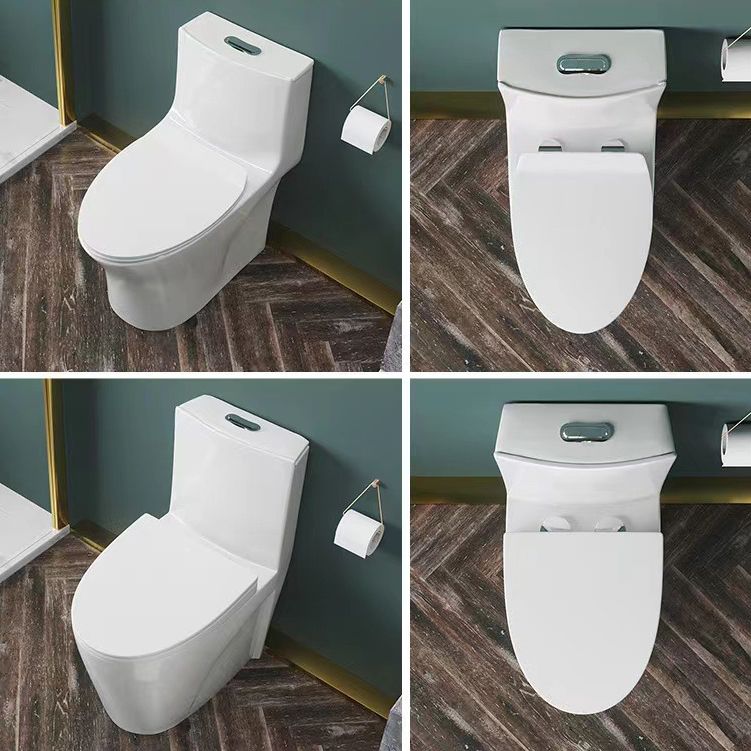 Modern 1-Piece Toilet Floor Mounted White Urine Toilet with Slow Close Seat for Bathroom