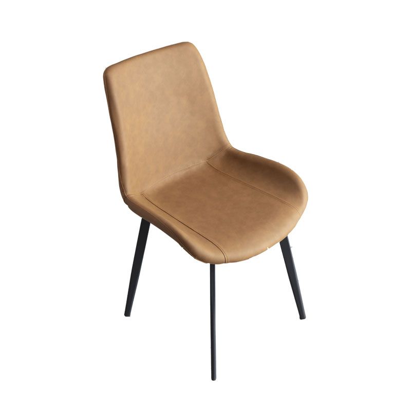Sillas de comedor estilo moderno Silla individual sin brazos con patas de metal