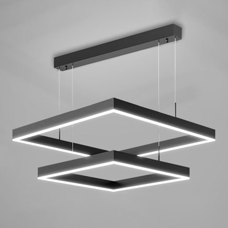 Funzione illuminazione a sospensione al quadrato in metallo Lucialettale a LED a LED MODERNO