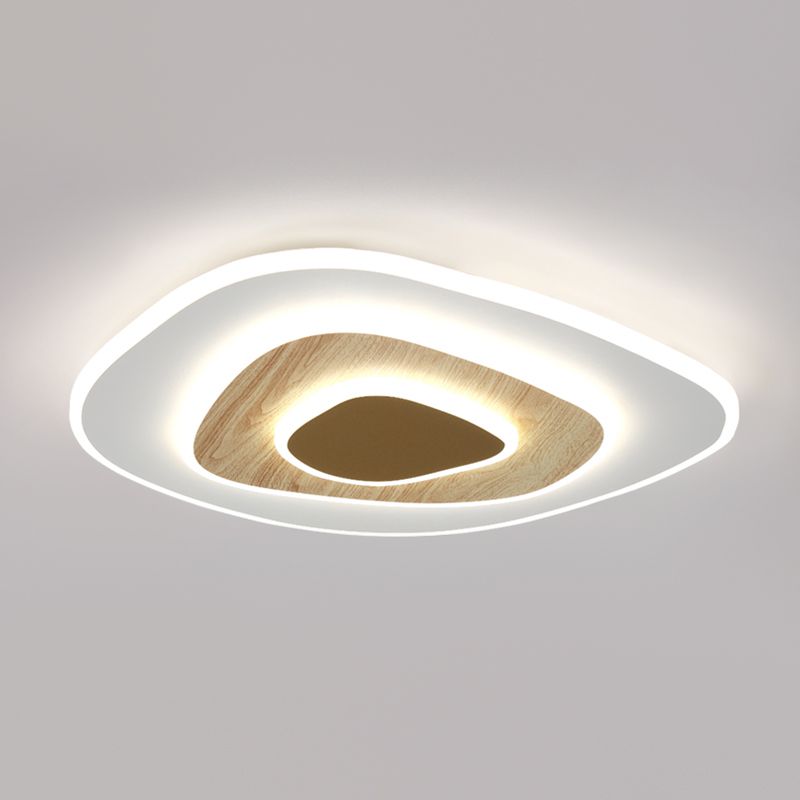 Metal Geometric Shade Flush Ceiling Light Modern Style 3 Lights Flush Mount Fixture