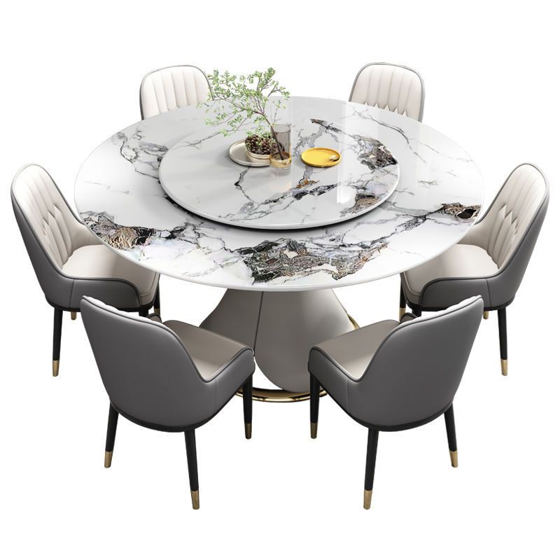 Round Sintered Stone Dining Table Convertible Dining Table for Kitchen