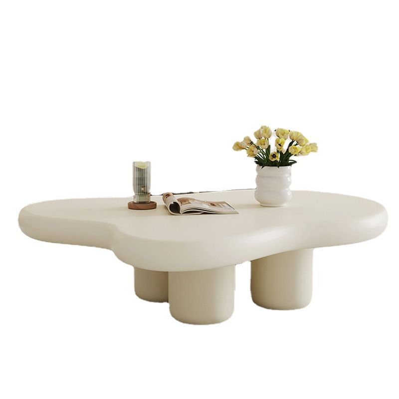 Scandinavian Style Coffee Cocktail Table Solid Wood 3 Legs Coffee Table in White