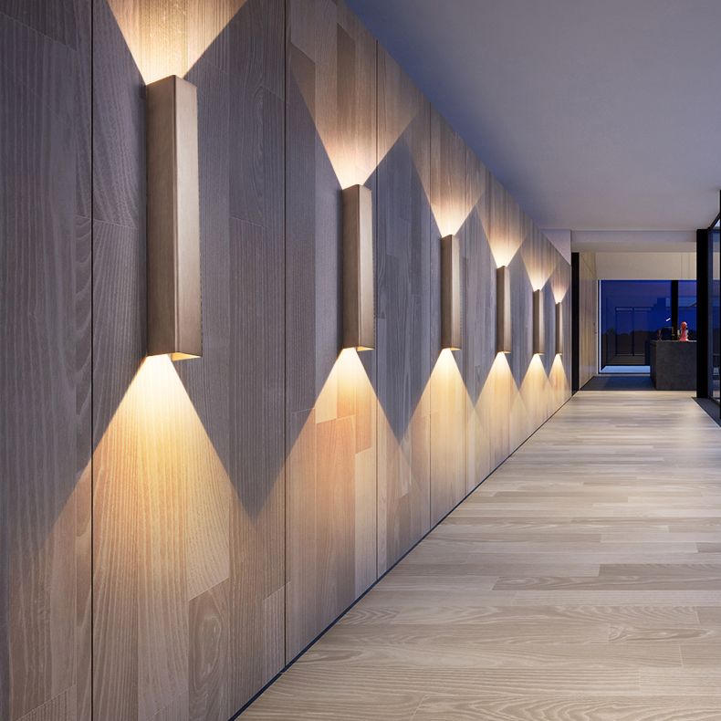 2-Lights Rectangular Lighting Fixtures Aluminum Modern Style Sconces Wall Lamps