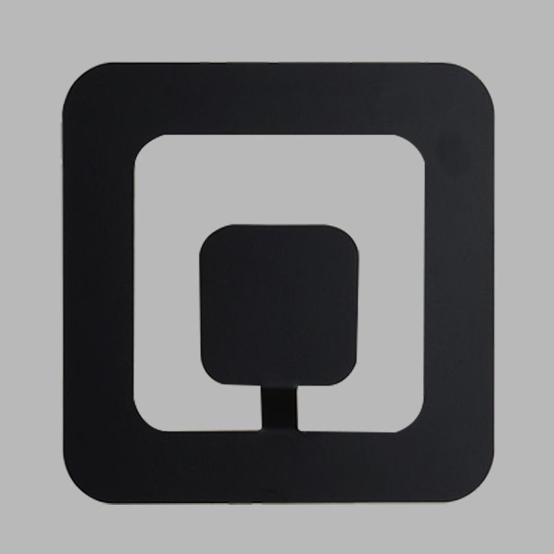 Minimalism Square Sconce Lamp Fixture Iron 7"/9" Wide LED Bedroom Wall Lighting Ideas in Black