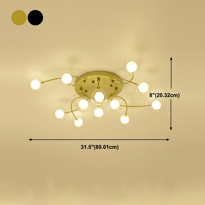 Lámpara de techo de múltiples luz iluminación de techo de vidrio de estilo moderno para sala de estar