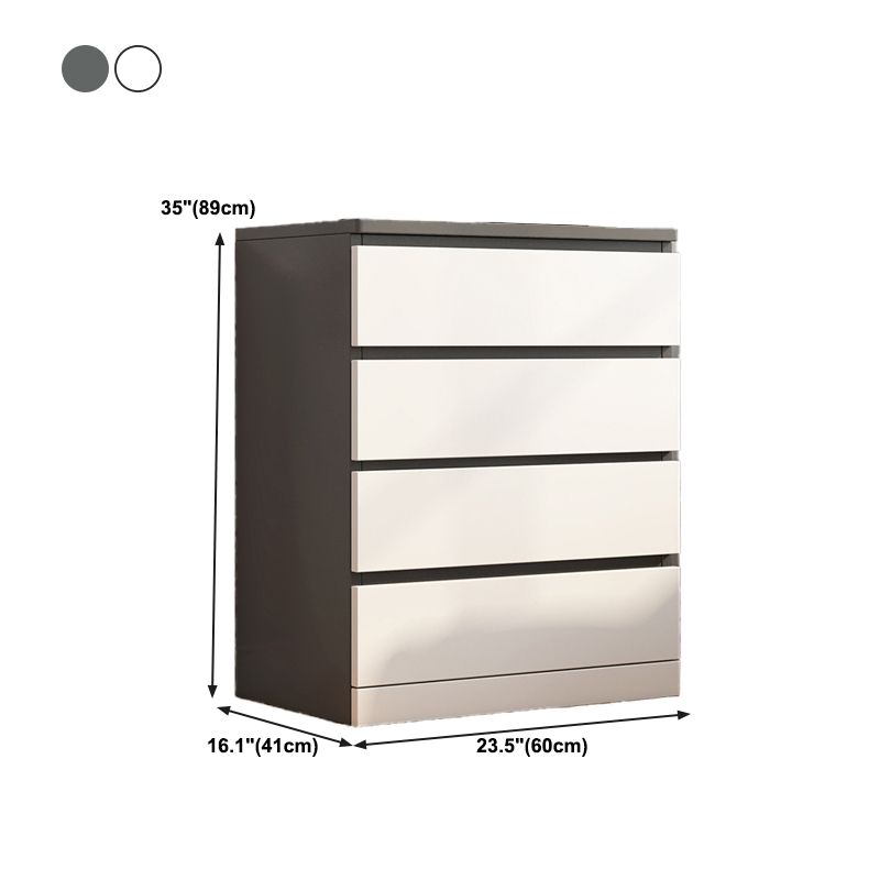 Modern Style White Storage Chest Vertical Wooden Chest with 3 / 4 / 5 / 6 Drawers