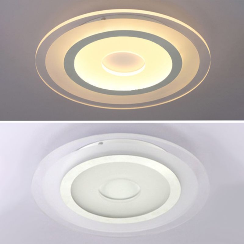 LED Slaapkamer Flush Mount Plafond Licht Armatuur Eenvoudige Witte Flush Mount Verlichting met ronde Acryl Schaduw