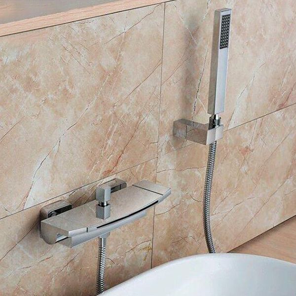 Modern Bathroom Tub Spout Wall Mounted Fixed Waterfall Faucet