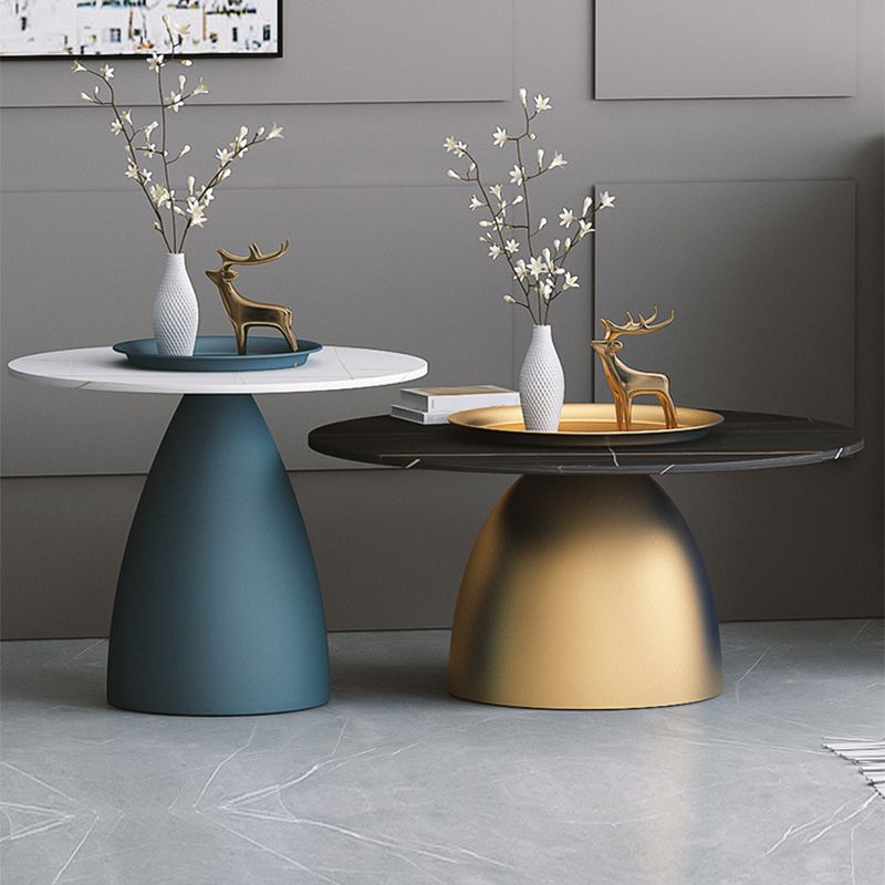 Modern Style Round Metal Table Metal Pedestal Base Coffee Table