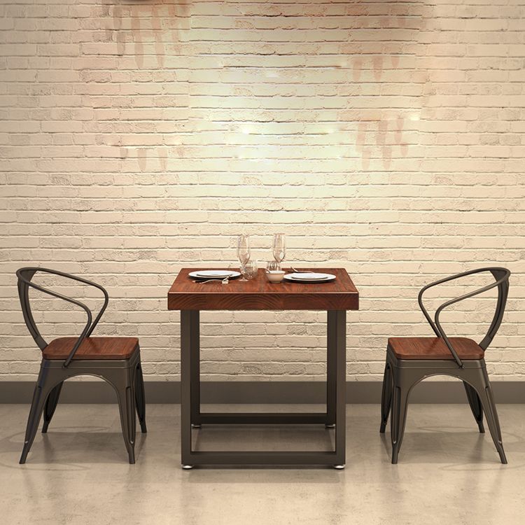Industrial Square Dining Room Table Solid Wood Dining Site Table