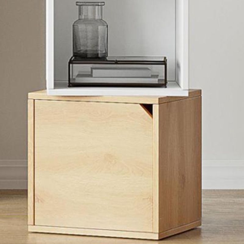 11.8" W Wooden Square Bookshelf Modern Closed Storage Bookcase for Home Office