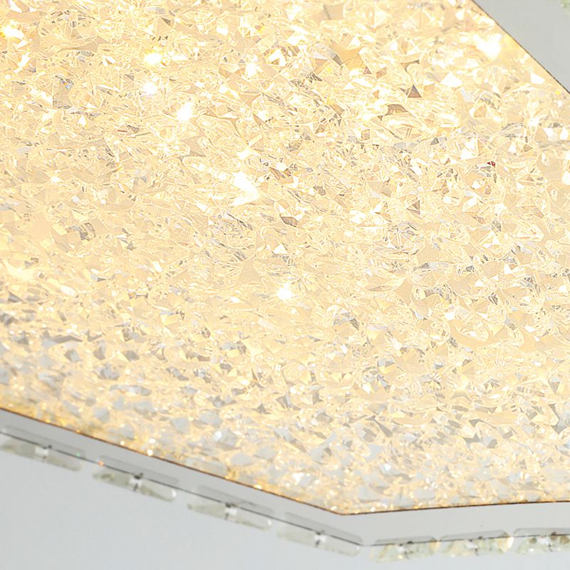 LED Flush Light Contemporary Transparent Crystal Bedroom Flush Ceiling Lamp