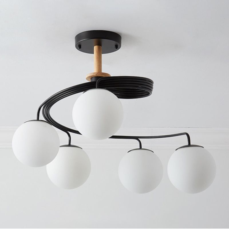 Contemporary Sphere Flush Light Glass Macaron Flush Mount Ceiling Fixture