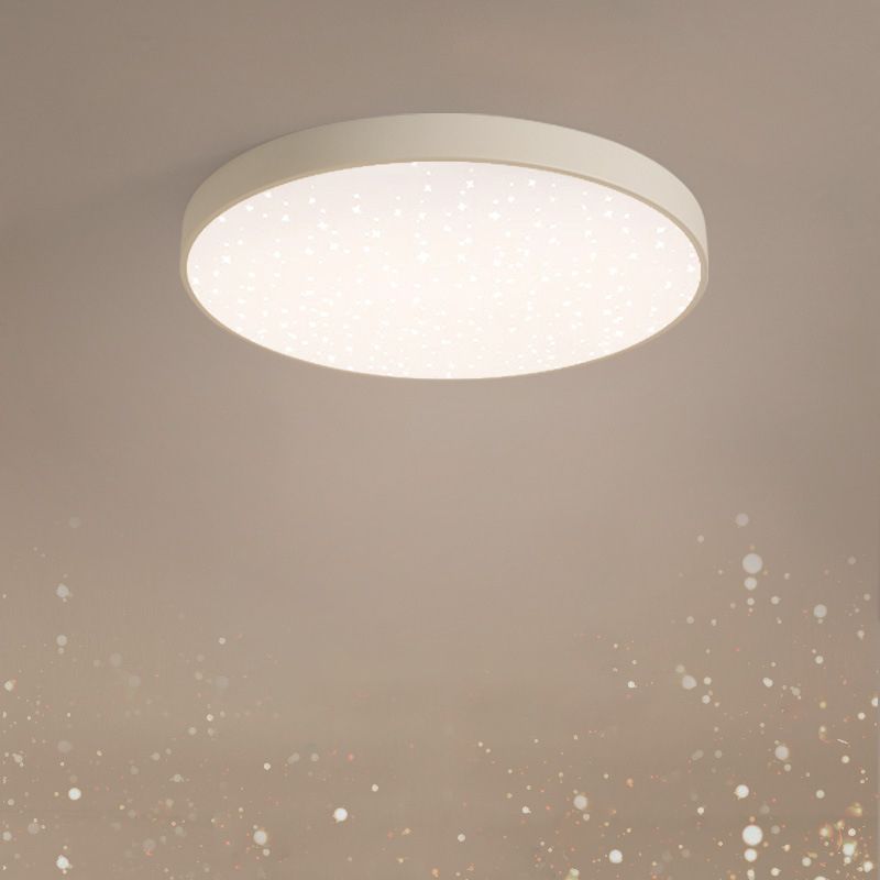 Ronde vorm LED-plafondlamp Modern ijzer 1-lichts inbouw in witte afwerking