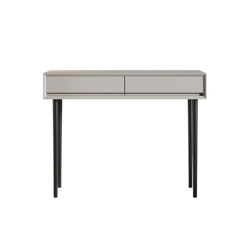 Gray Wood Vanity Desk Modern Simple 2 Drawers Dresser with Stool - 29.5" H
