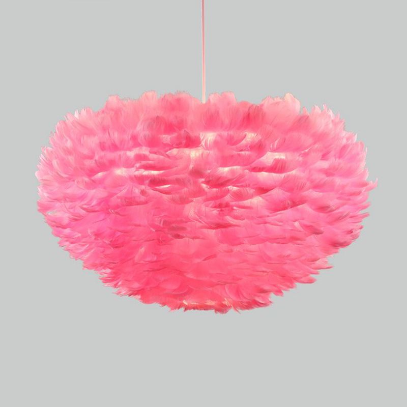 Nordic-Style Shaded Chandelier Pendant Light Feather Bedroom Pendant Lighting Fixture
