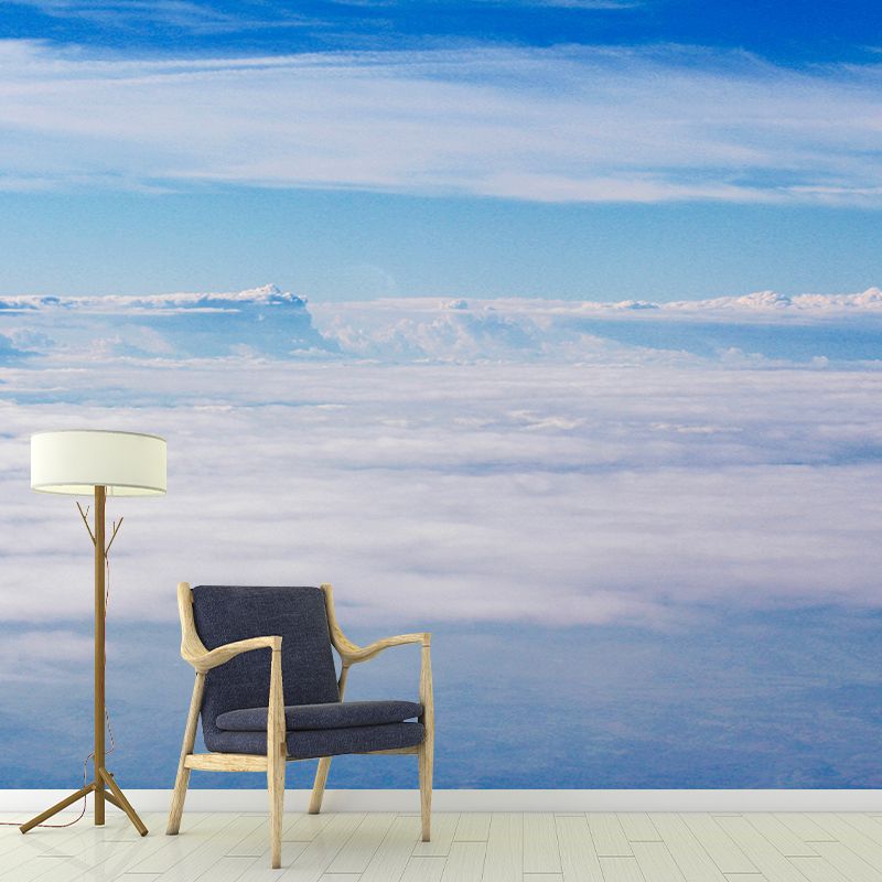 Photo Sky Mural Wallpaper for Sitting Room Decor in Blue, Made to Measure