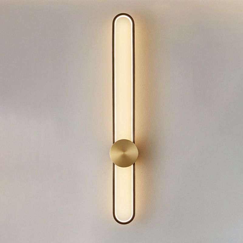 Oval Wall Lighting Fixture Modern Style LED Metal Wall Mounted Lighting for Living Room