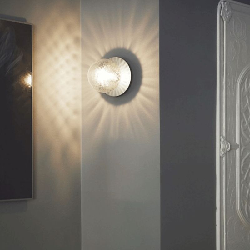 Modern Style Spherical Shape Wall Sconce Glass 1 Light Sconces for Living Room