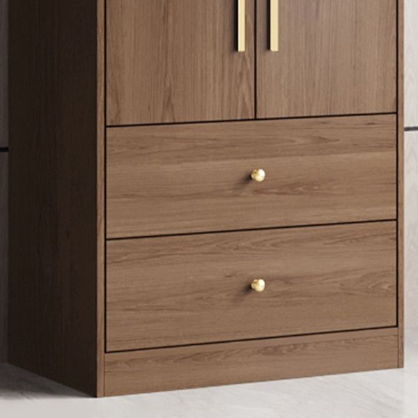 Brown Engineered Wood Wardrobe Closet Modern Wardrobe Armoire