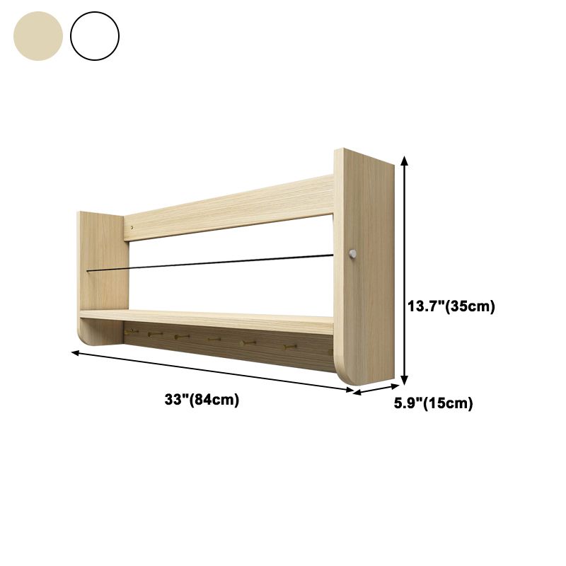 Contemporary Wood Bookshelf Closed Back Wall Mounted Bookcase for Home Office