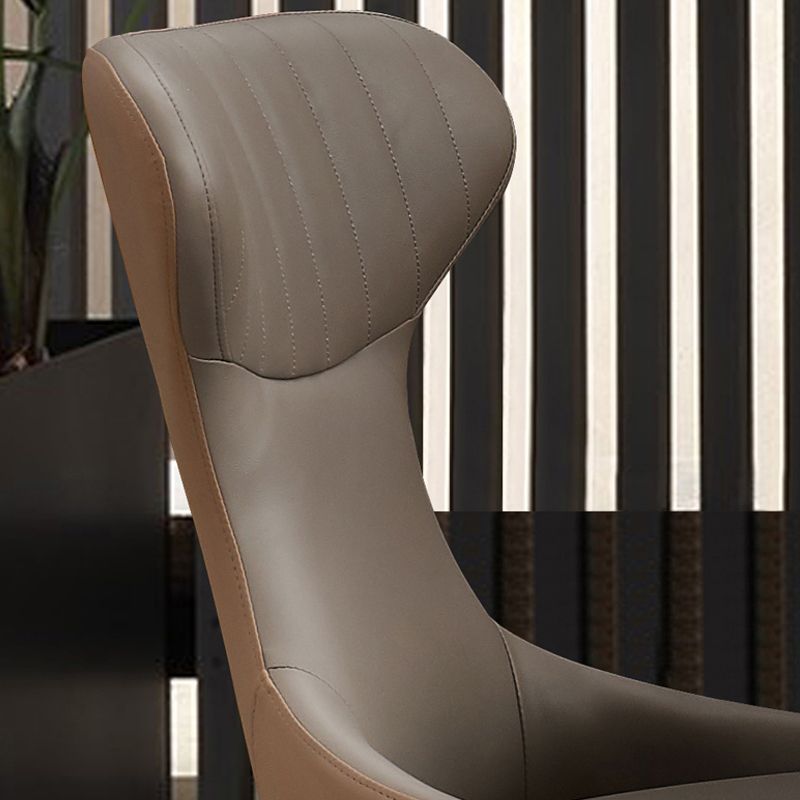 Modern Simple Side Chair Faux Leather Armless Dining Chair for Living Room