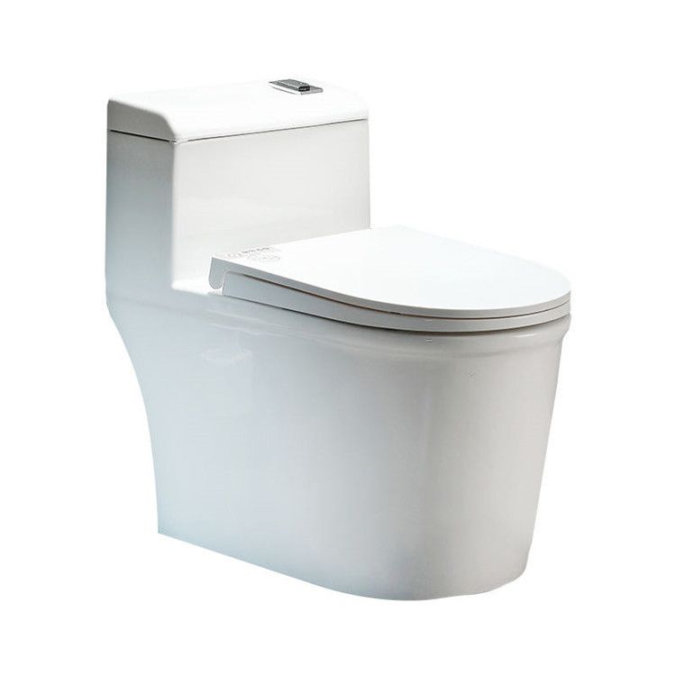 Contemporary 1 Piece Flush Toilet White Floor Mounted Urine Toilet for Washroom