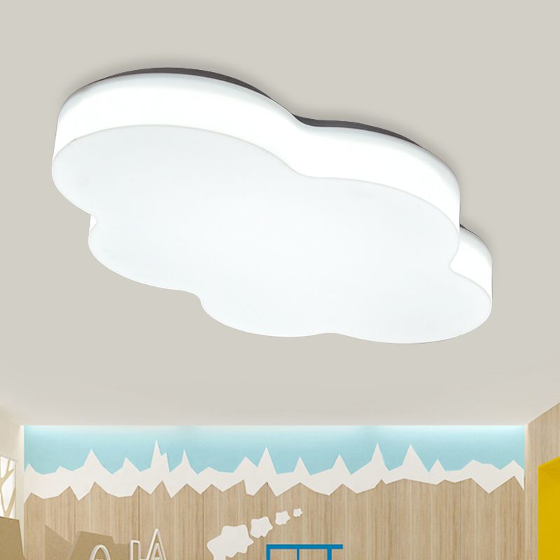 Acrylic Cloud-Shape Ceiling Mounted Fixture Cartoon LED Flushmount Lighting in White/Red/Yellow for Kids Room