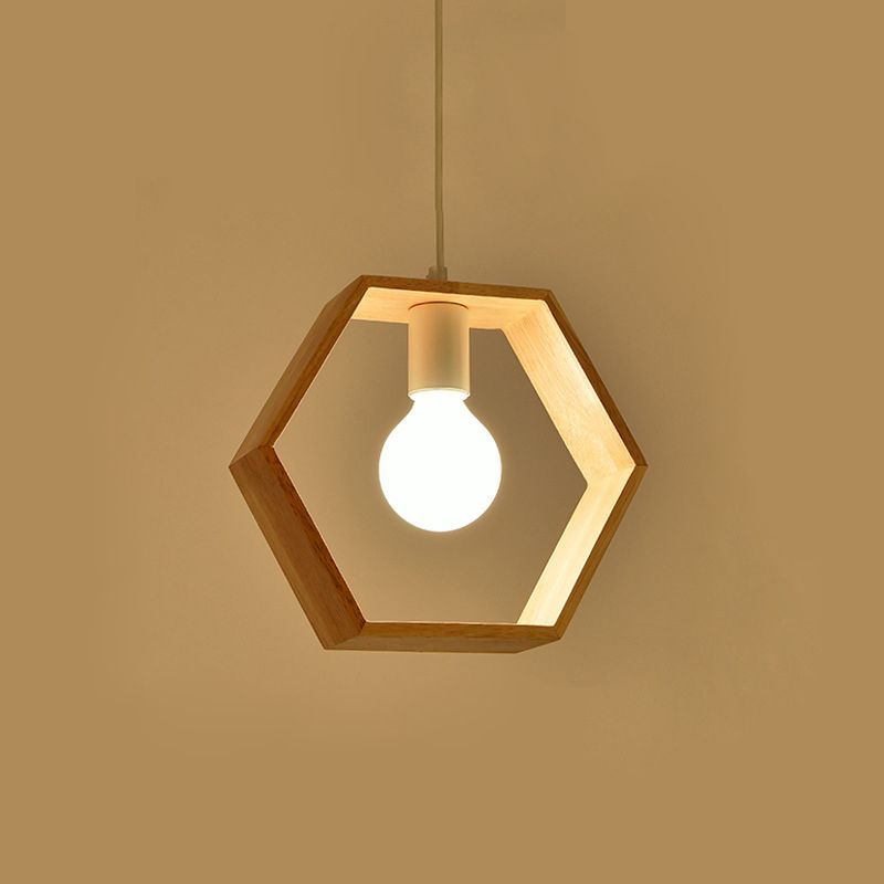 Symplime de pendentif en bois géométrique simple