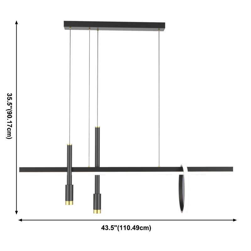 Modern Kitchen Pendant Lights Geometric Chandelier Lighting Fixtures with Acrylic Shade