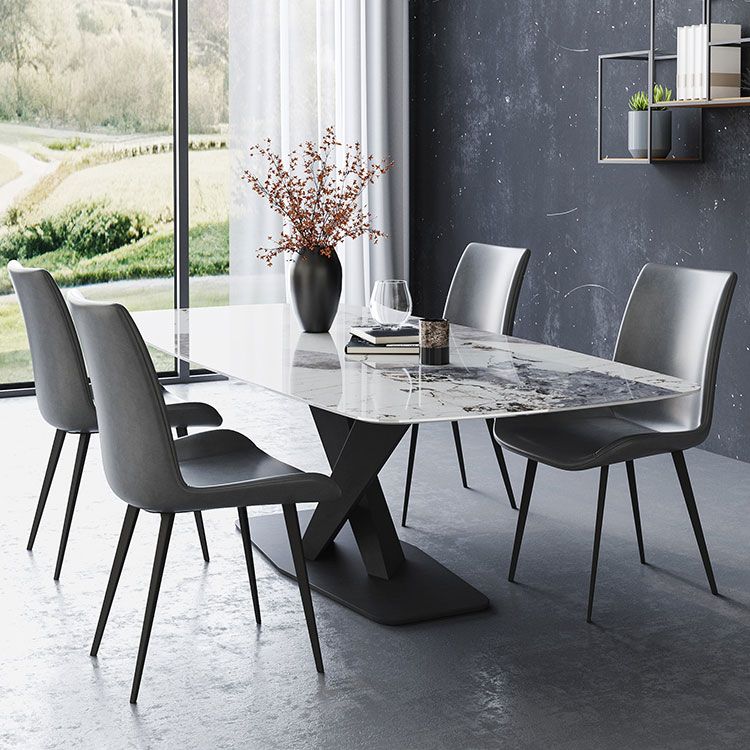 Modern Rectangle Sintered Stone Dining Set 1/4/5/7 Pieces Dining Set