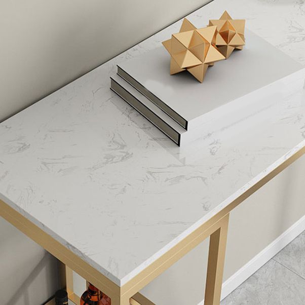 Modern 1/3 Pieces Bar Table Set Rectangle Stone Counter Table with High Stools