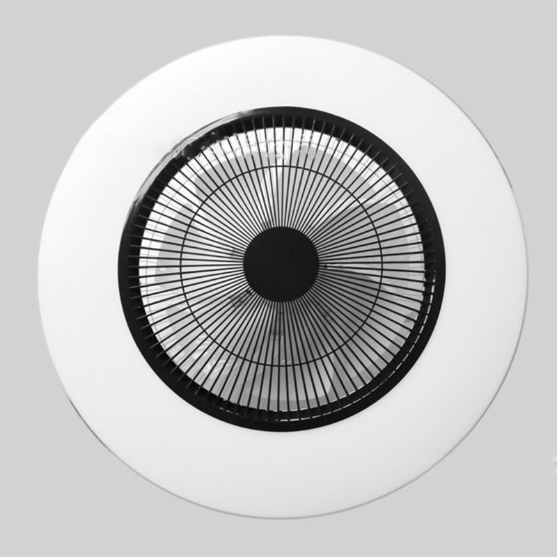 Schwarzer runde Lüfterleuchte nordische LED -Acryl -halb Flush Deckenleuchte für Schlafzimmer