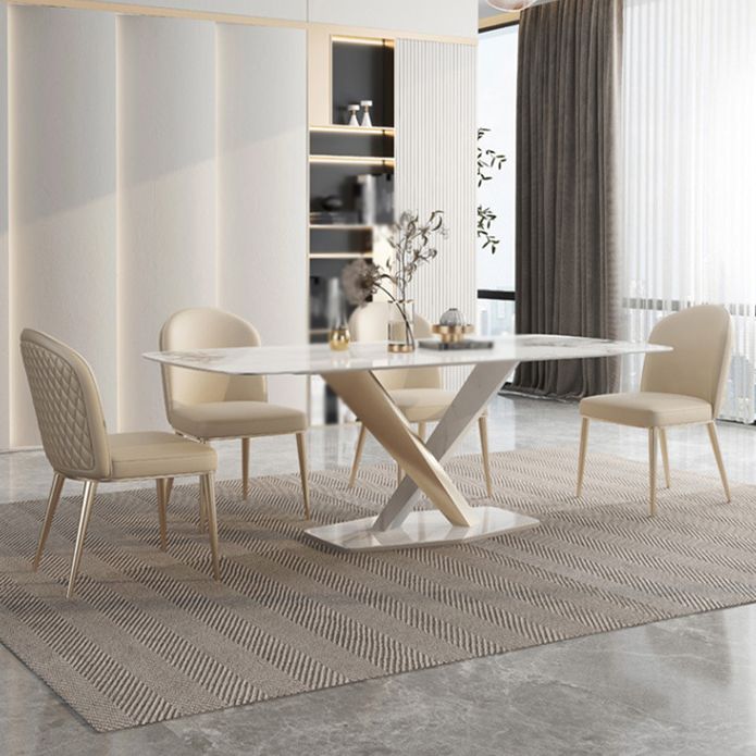 1/2/5/7 Pcs Sintered Stone Dining Table Set Dining Chairs Set