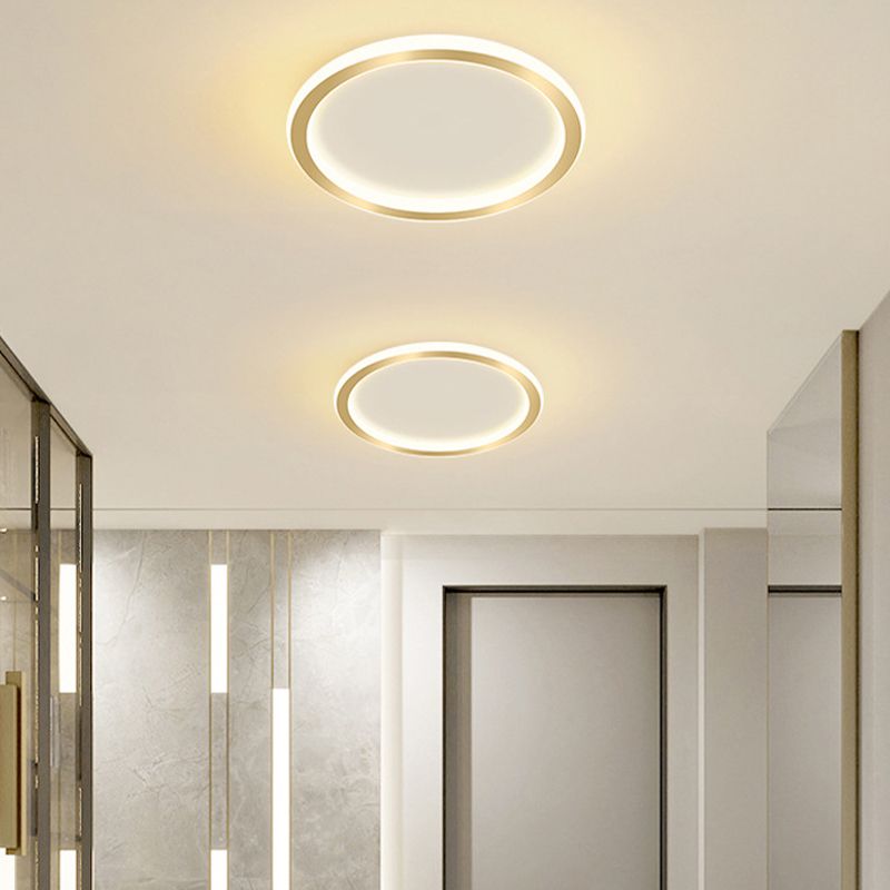 Circle Aluminum Ceiling Mounted Fixture Nordic LED Close to Ceiling Lamp