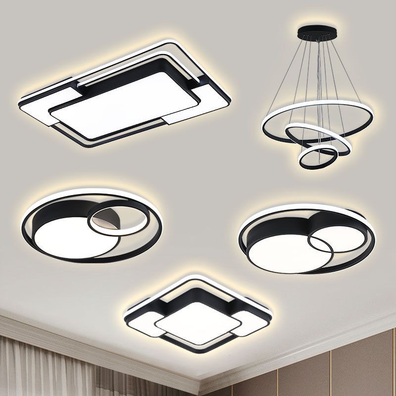 Quadrilateral Shape Flush Ceiling Light Fixture Modern Minimalist Style Acrylic Flush Light